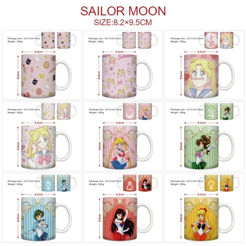Tazas de Café con Diseño de Sailor Moon, Tazas de Cerámica Personalizadas, Tazas Creativas para Trabajo al Aire Libre, Camping, Cerveza, Regalo de Cumpleaños para Niños