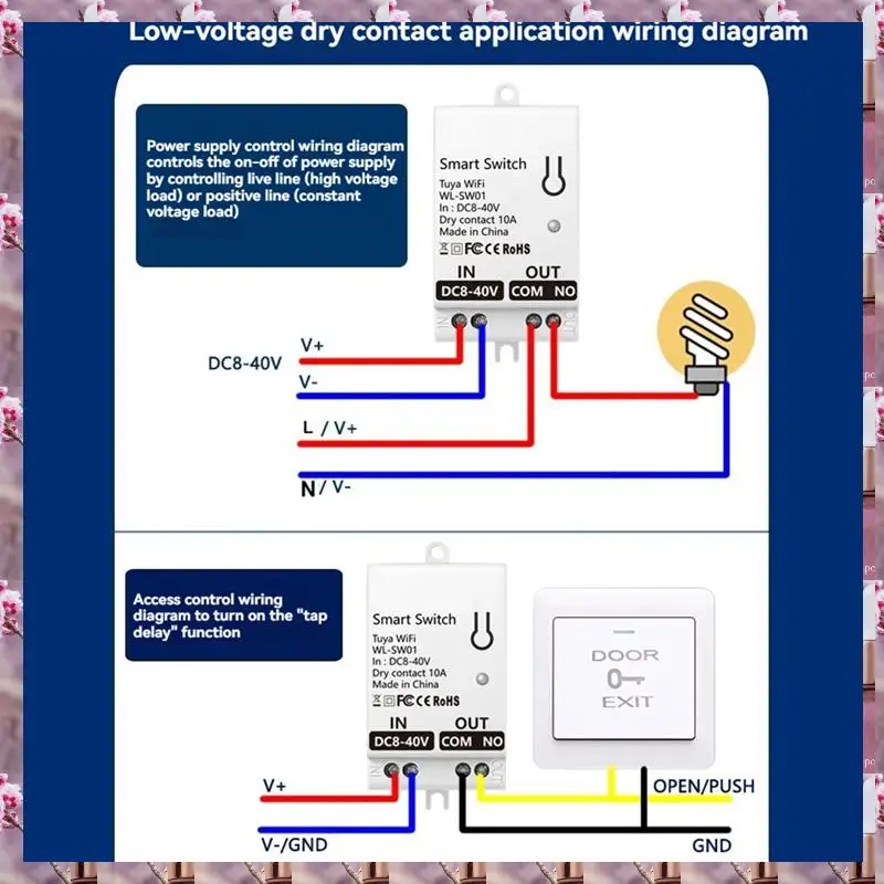 2025 Tuyaสมาร์ทWifi Dry Contactโมดูลสวิทช์ 10A Home Universal DIY Breakerรีเลย์ทํางานร่วมกับSmart Life Alexa,Tuyaสมาร์ทWifi D