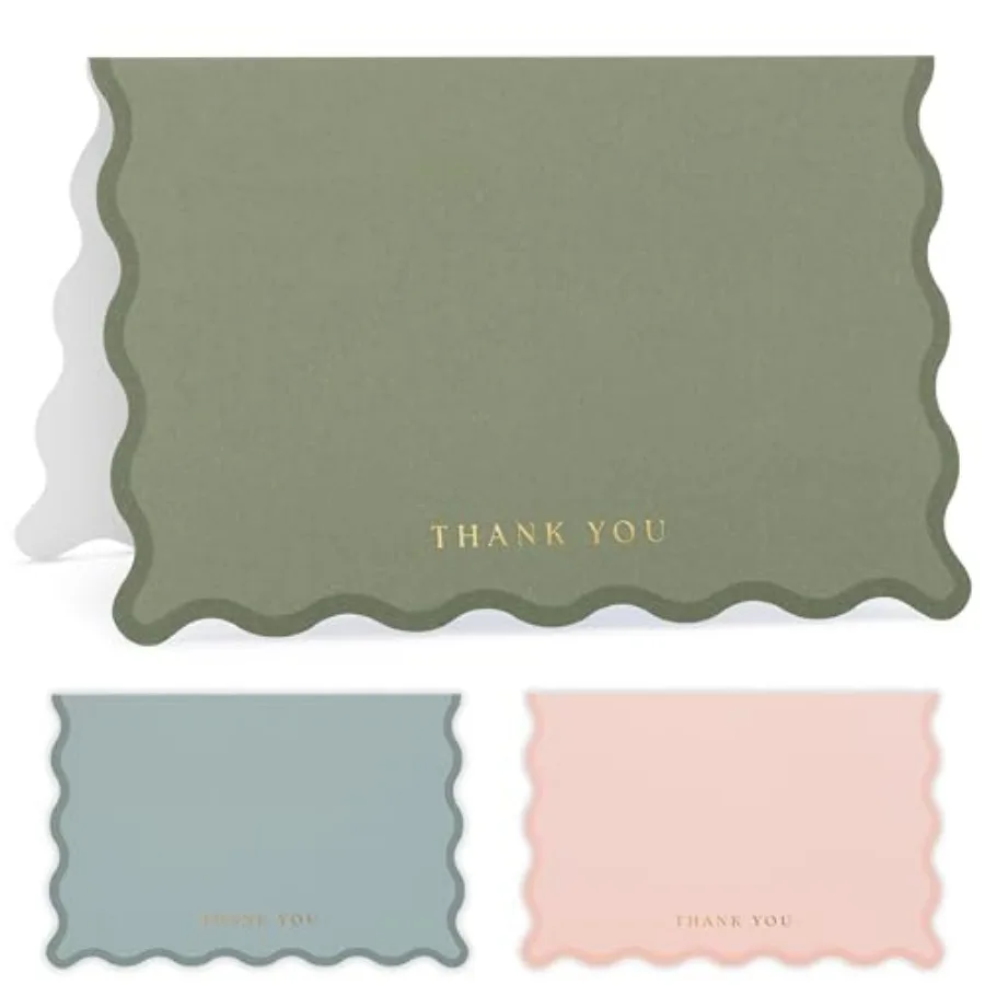 

Beautul Thank You Cards Set of 30 With Envelopes and Stirs - Elegant Blank Cards For Persolized Notes - Perfect Bulk Statiory S