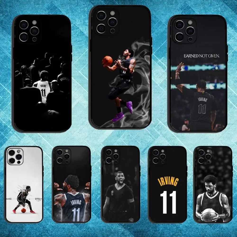 Funda de teléfono K-Kyrie I-Irving 11 para iPhone17,16,15,14,13,12,11 Plus,Pro Max, funda negra suave