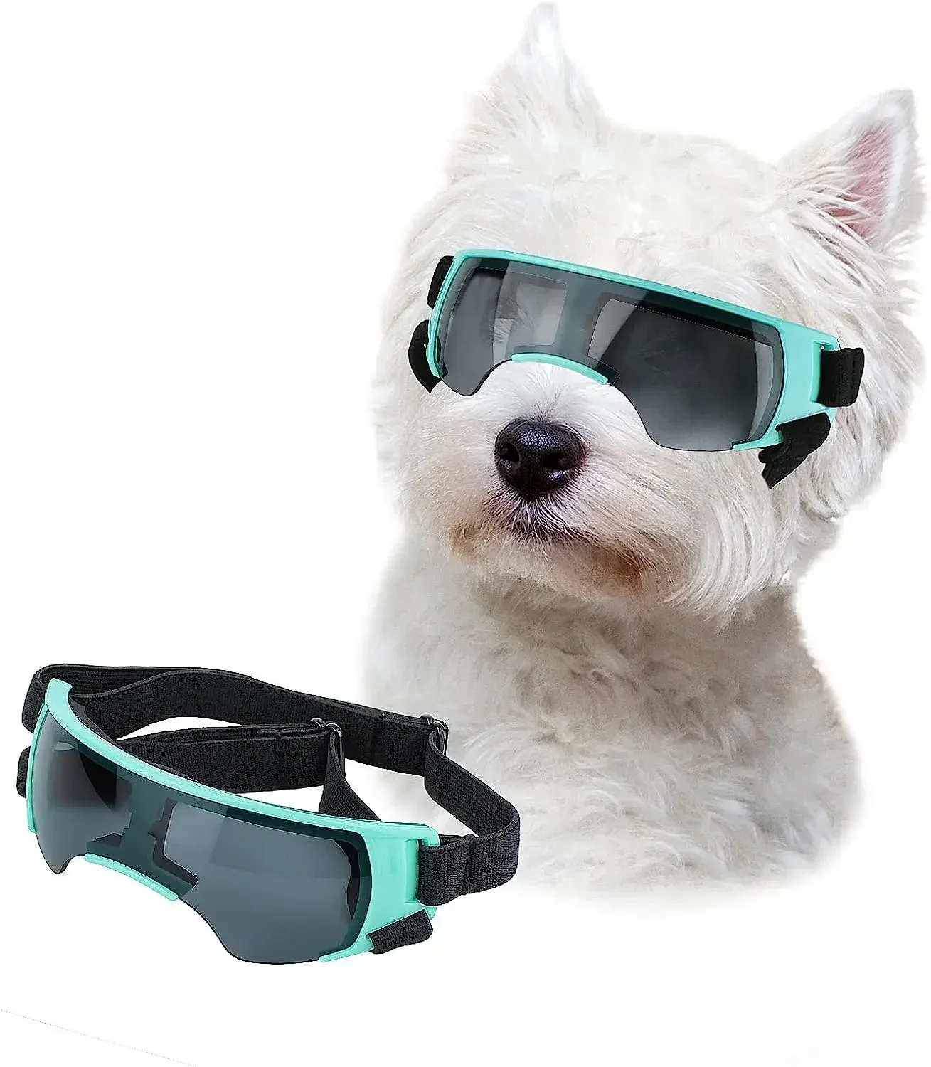 Dog Sunglasses Small Breed Blue Cool Dog Goggles for Small Dogs Windproof Anti-UV Glasses for Dogs Outdoor Eye Protection