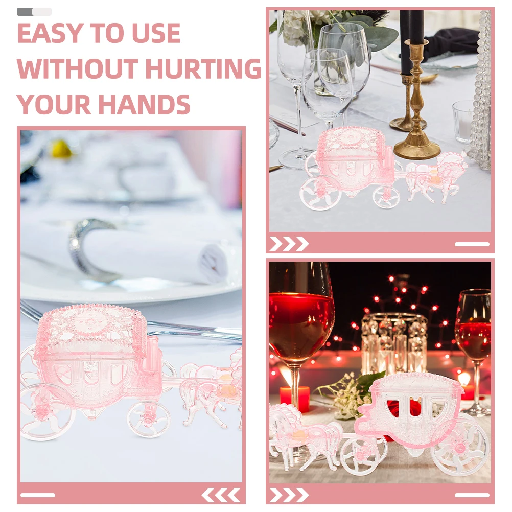 

2pcs Carriage Candy Box PP Material Light Wedding Party Supplies Gift Packaging Container For Candy Storage