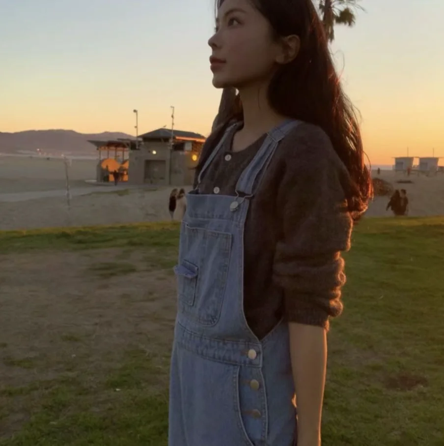 Salopette di jeans monopezzo allentata casual Age-Defng Dimagrante Autunno 2025 Donna in misto cotone con vita a L Faionable