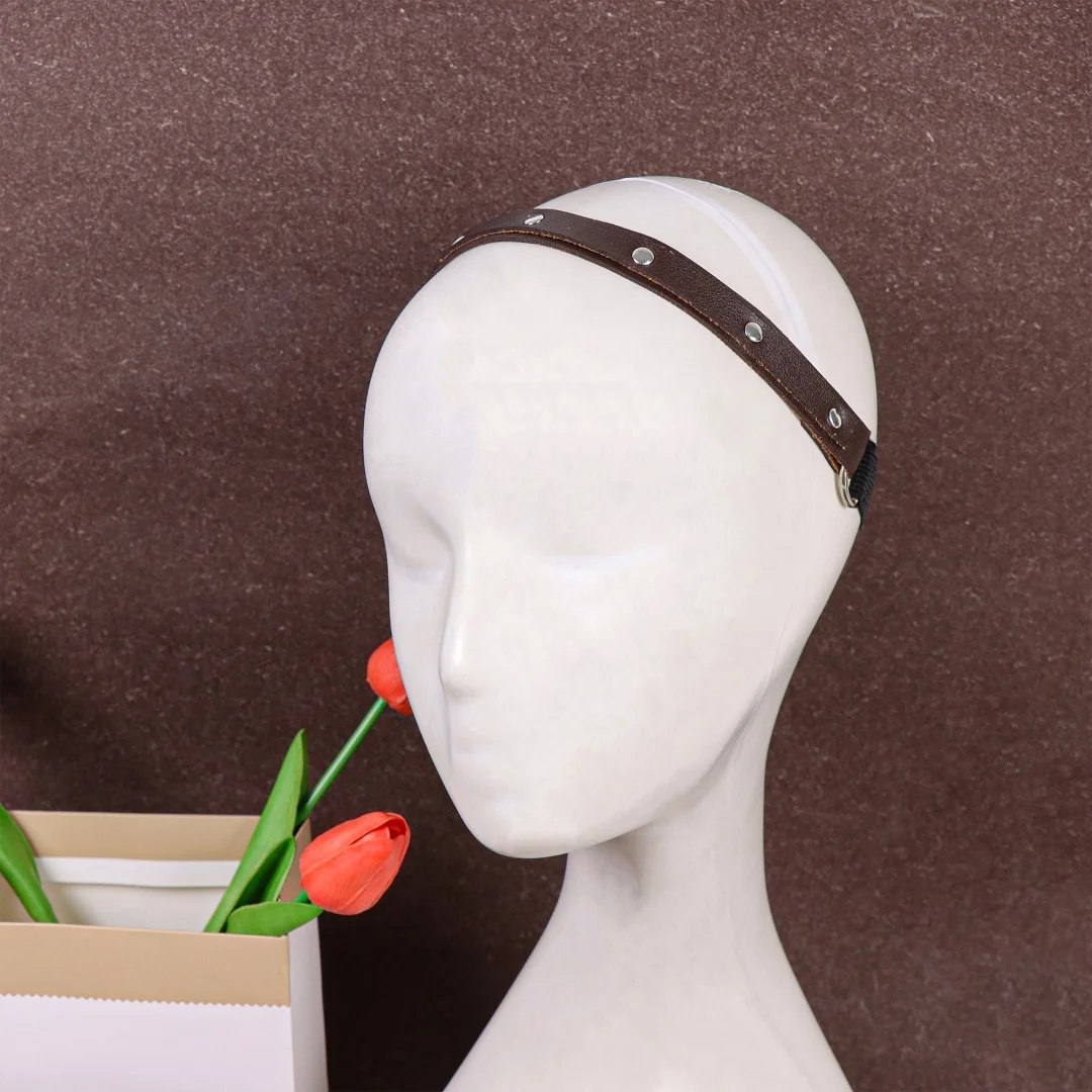UYEE Medieval Belt Headband PU Leather Embossed Pattern Hairband for Role Play Games and Costume Events Adult Dress Up Belt