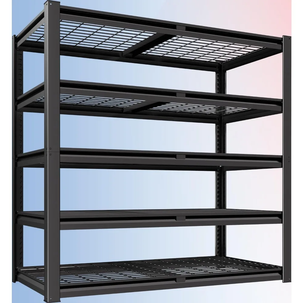 

72" H Heavy Duty Garage Shelving 2500 LBS 5 Tier Heavy Duty Storage Shelves Adjustable Industrial Metal Wire Shelf Uni