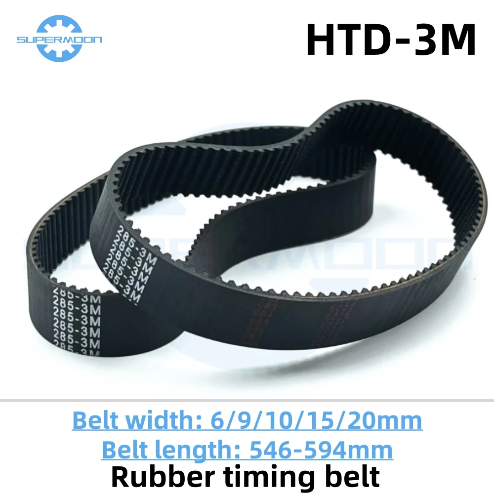 

HTD 3M Timing Belt Length 546 549 552 555 558 561 564 567 570 573 576 579 582 585 588 591 594mm Width 6-20mm Pitch 3mm Rubber