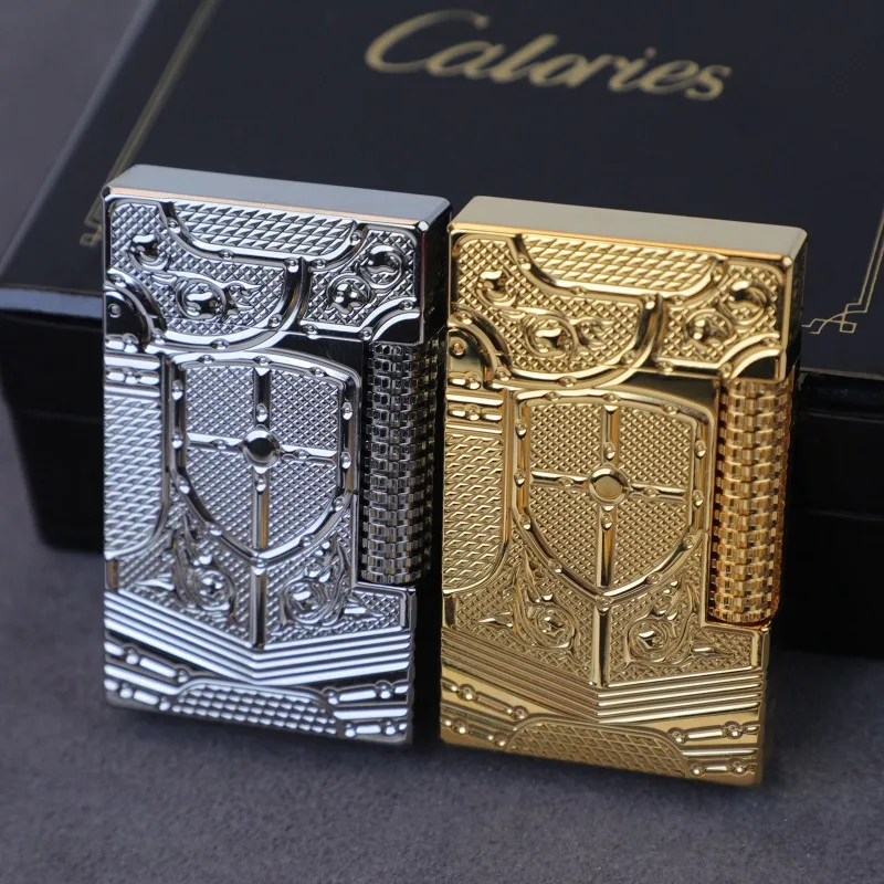 2026 New Calories Genuine Langsheng Copper Lighter Inflator Side Slip Gate of Fortune Lighter Men's Choice Gift