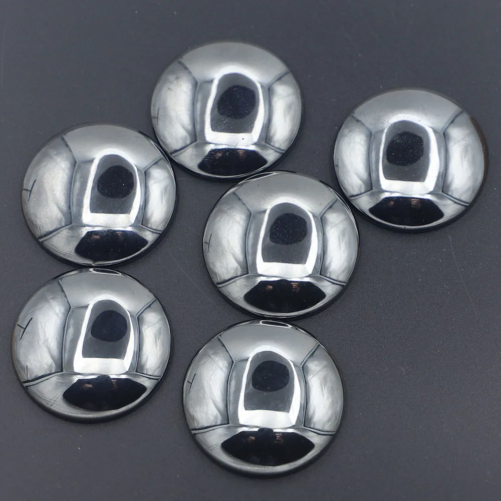 

38mm Natural Stone Hematite Round Cabochon Beads Fit Earring Bracelet Jewelry Making Finding Wholesale Free Shipping 10pcs