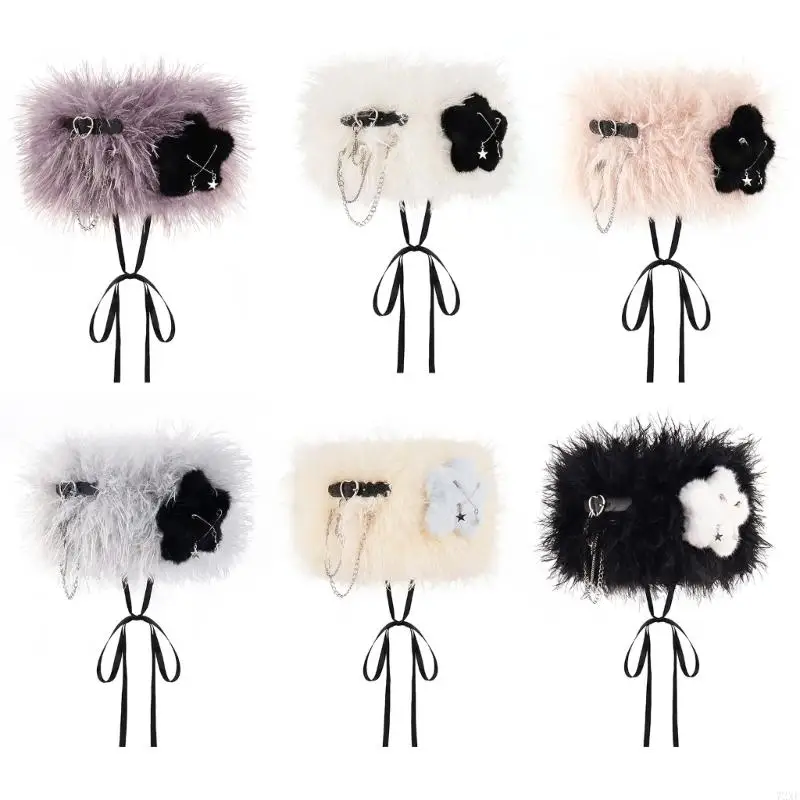 72xe Mooie ster Faux Furs Hoofdbanden Buitenoorwarmers Earmuffs Ski Hat voor dames