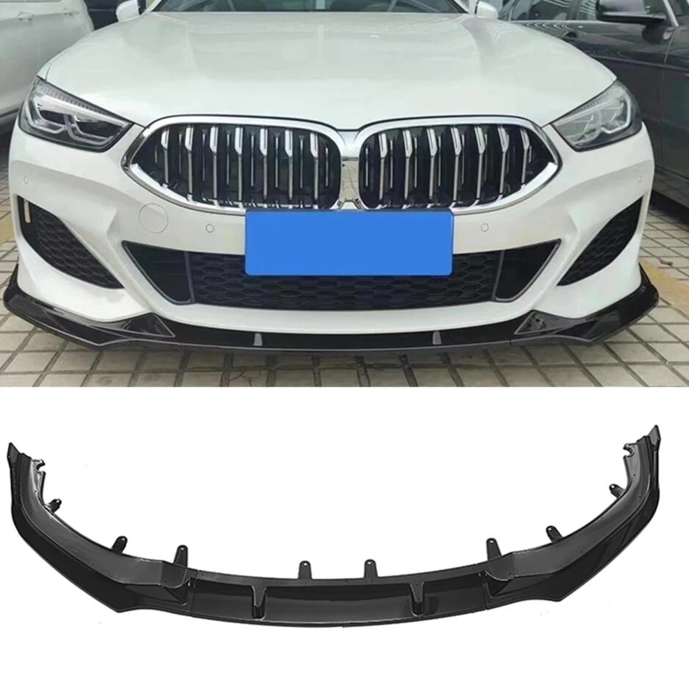 

For BMW 8 Series G14 G15 G16 2018-2021 840i Front Bumper Spoiler Lip Gloss Black Car Lower Body Kit Guard Plate Splitter Blade