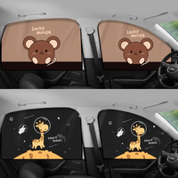 Cartoon Side Window Sunshade Cute Giraffe Magnetic Auto Sunscreen Curtain UV Protection Magnet Paraso Car Window Curtain For Kid