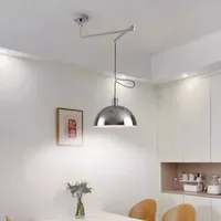Modern Long Pole Swing Arm Pendant  Light  Adjustable  Restaurant Rocker Lamp Study Bar Rotatable Chandelier for Dining Room