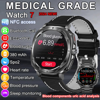 New Medical Grade Smart Watch For Men Blood Glucose Blood Lipid Uric Acid ECG Body Temperature Bluetooth Call Health Smartwatch