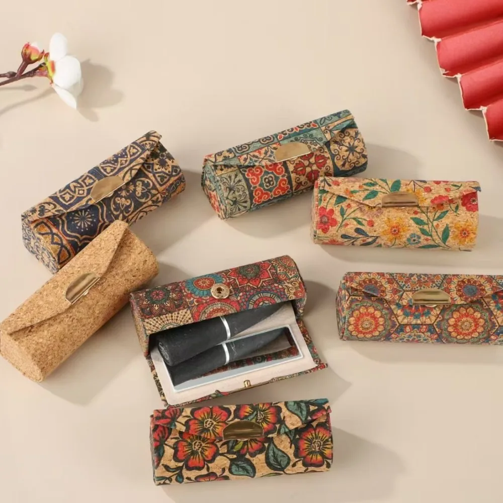 

Portable With Mirror Lipstick Case Floral Chinese Style Lipstick Box Mini Cosmetic Case