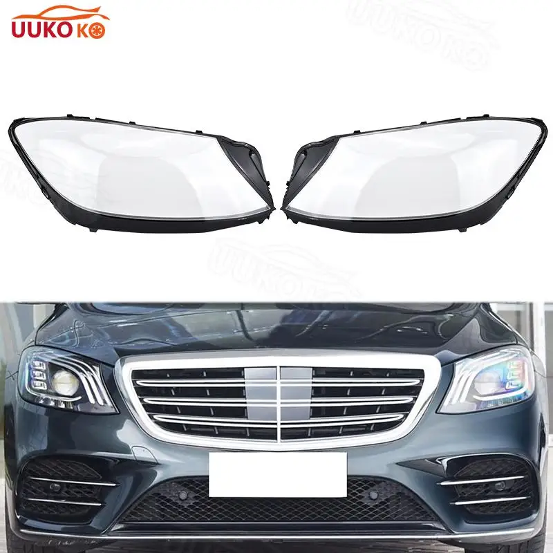For Benz W222 S-Class S320 S400 S500 S600 2018 2019 2020 PVC Headlight Plexiglass Lens Replace Shell Auto Parts