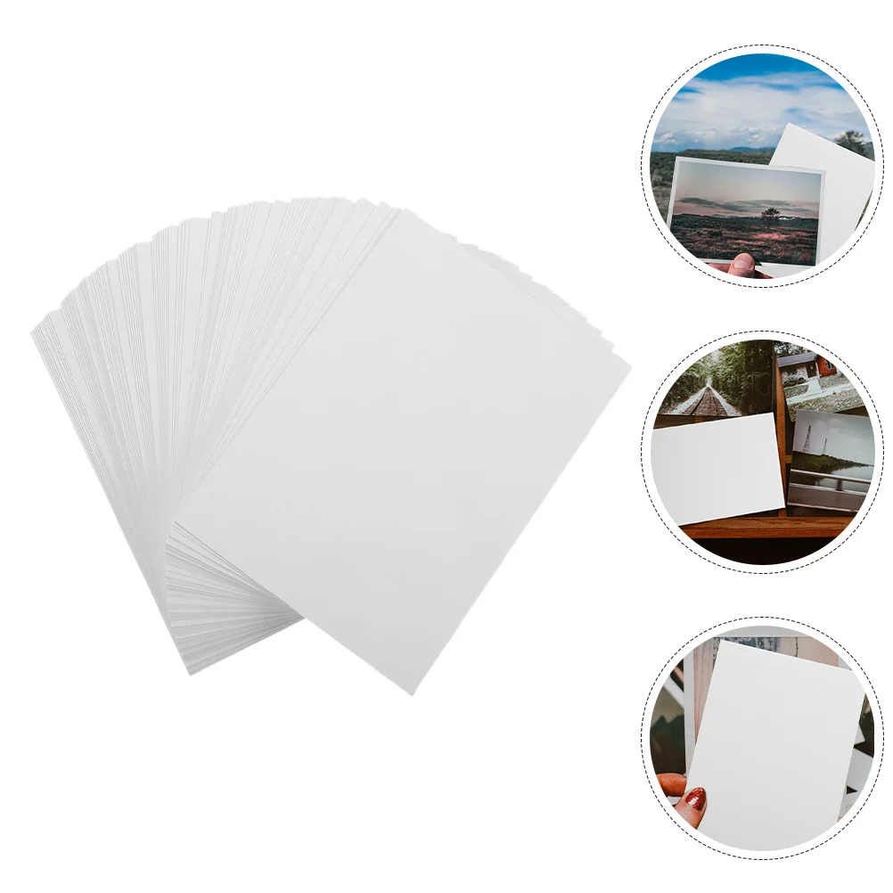 

100Pcs Printing Photo Paper High Glossy Waterproof Fast Drying Compatible with Most Inkjet Printers for Wallet Sized Pictures