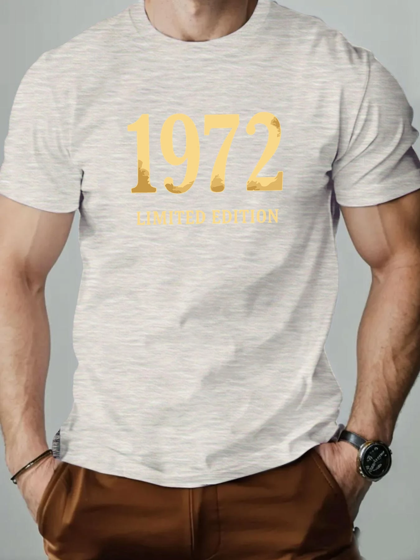 

Fashion 1972 English Alphabet Printed Men's T-shirt Summer Round Neck Breathable Short Sleeve Casual Street Hip Hop Oversize Tee