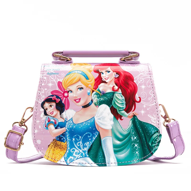 Disney princess cartoon pu messenger bag girl Frozen Elsa shoulder bag Sofia handbag kid fashion shopping bag gift