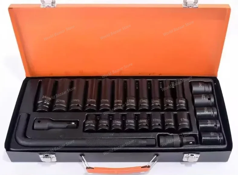 

Немецкая и японская импортированная пневматическая втулка 1/2 дюйма, 35 предметов, полный набор DT с длинными и короткими втулками, пневматическая втулка