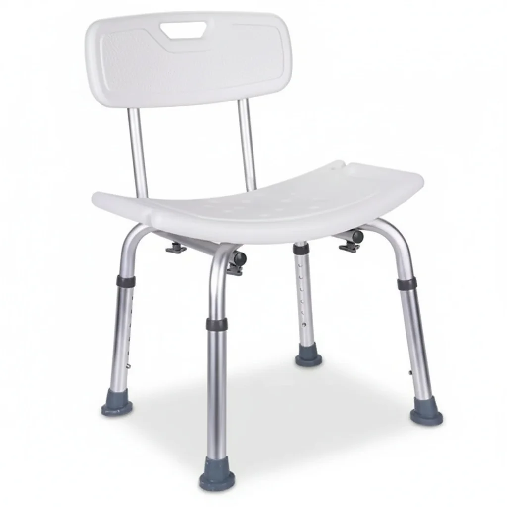 

Bath Stool, Steel Folding, Shower Chair, Non-slip Adjustable, Bath Bench, Folding Commode Chair for Elderly, Pregnant Women