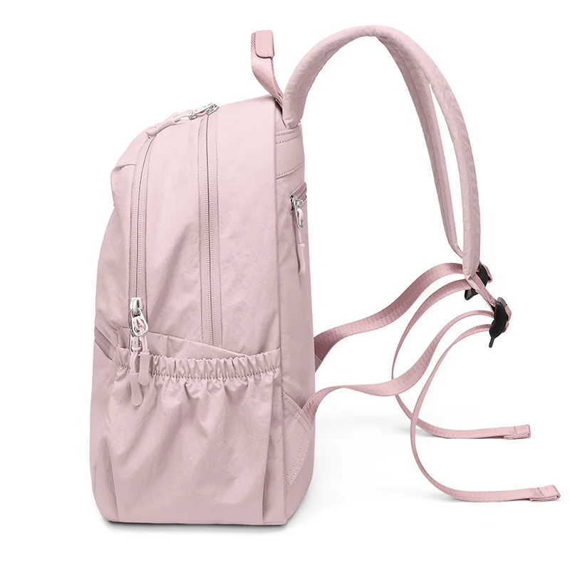 Mochila informal de nailon ligero para mujer de calidad de GOLF para viaje, cierre de cremallera, bolso de hombro doble antisalpicaduras para ir al trabajo