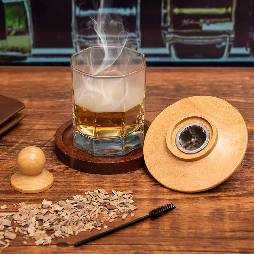 

Premium Whiskey Cocktail Smoker Kit With 6 Wood Chips & Metal Filters,Fast Oxidation Aerator Bar Tool Set For Home Luxury Gift