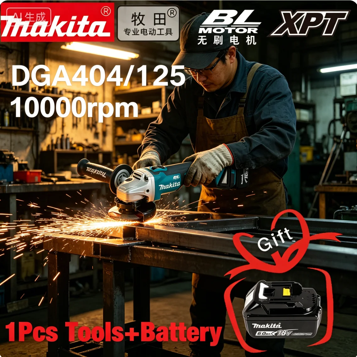 

Makita DGA404 18v for Makita power tools Grinder Tool Wireless Power Tools Electric Grinder Angle Grinder Brushless Sander Angle