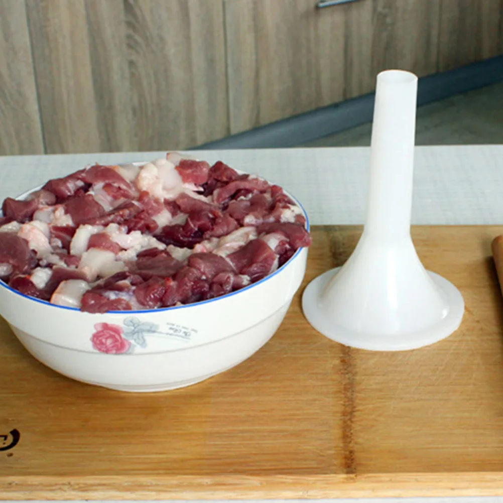 

1 set Stuffer Sausage Maker Tool White Plastic Stuffing Tube Easy Clean Home Use Meat Filler Kit Kitchen Supplies Sausage Tube