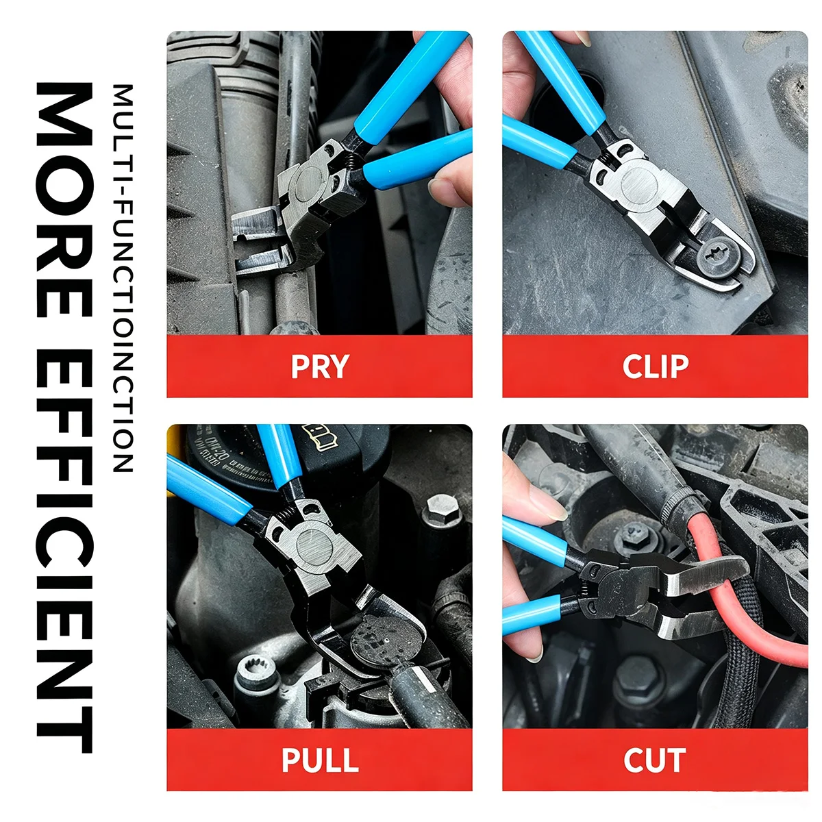 Multifunktionale Motorrad- und Auto-Clipzange, Werkzeug zum Entfernen von Innenausstattung, Türverkleidung, Befestigungen, Nieten, Klammern und Abisolieren von Kabeln – Detail 9