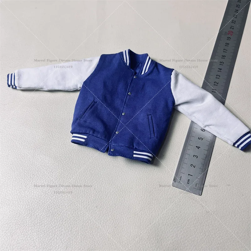 DG085 1/6 Scale Color-Blocking Stripes Baseball Sportswear Style Cardigan Jacket Male Clothes For 12-inch Action Figure Soldier