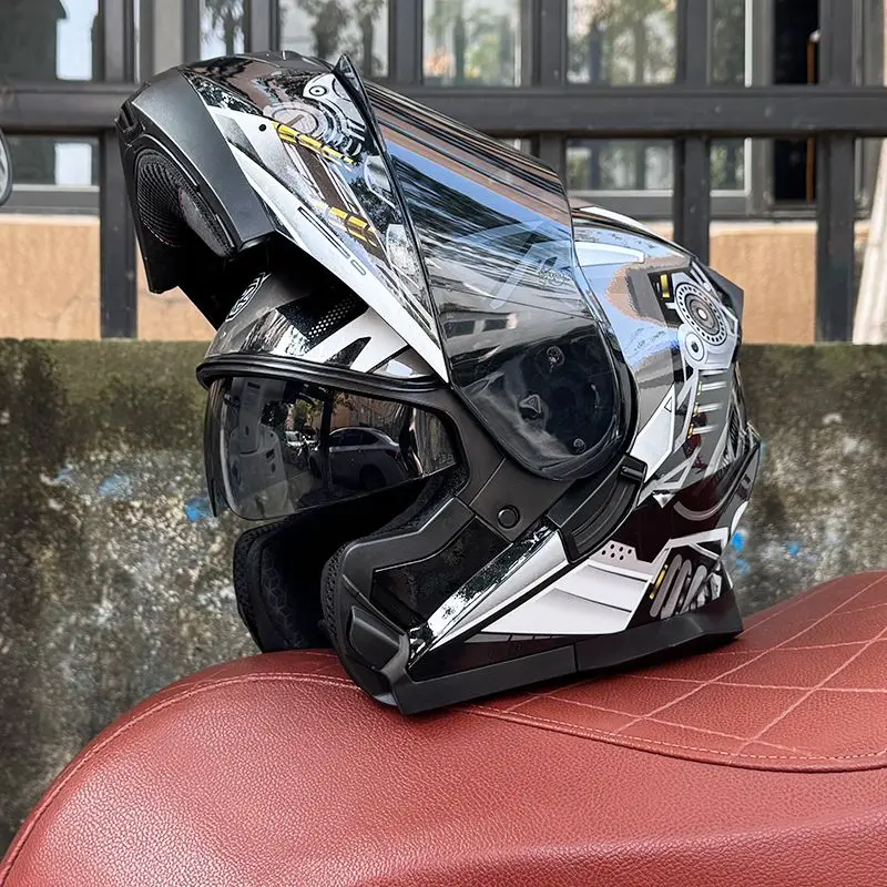 

Motorcycle Face Up Helmet for Men and Women, Motorcycle Travel Half Full Helmet for Four Seasons