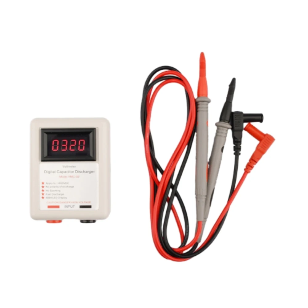 

DC800V Digital Display Capacitor Discharge Pen with Voltmeter 4 Digit Display Capacitor Discharger Non-Ignition Discharge Tool