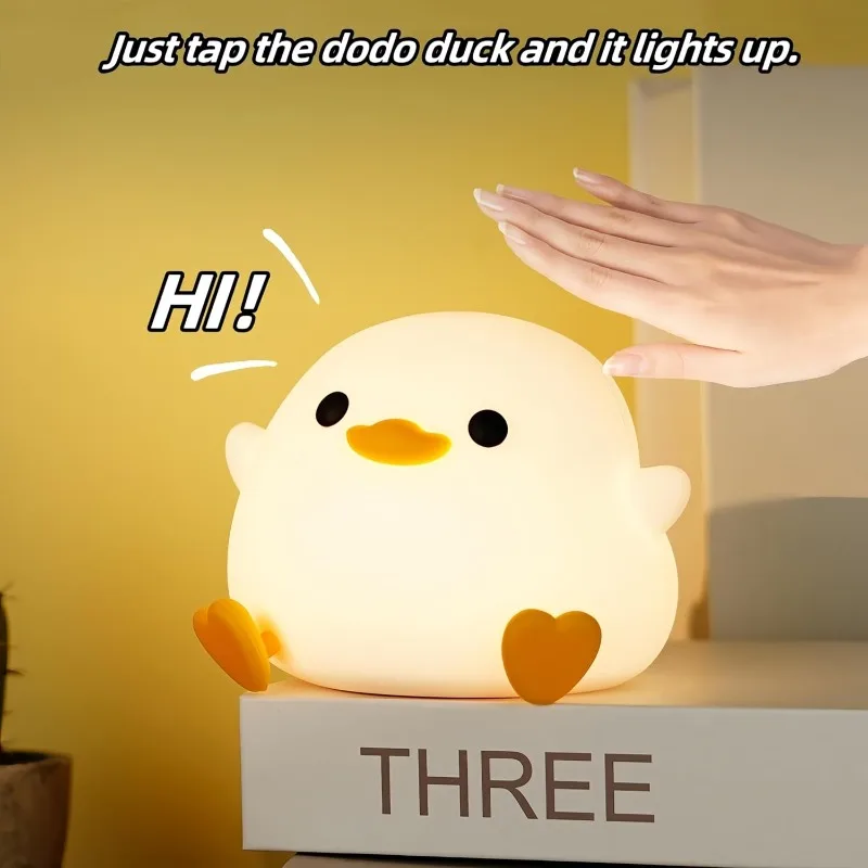Duoduo Duck Night Light Cute Duck Light Touch Control Rechargeable Night Light Suitable for Bedroom and Living Room Use