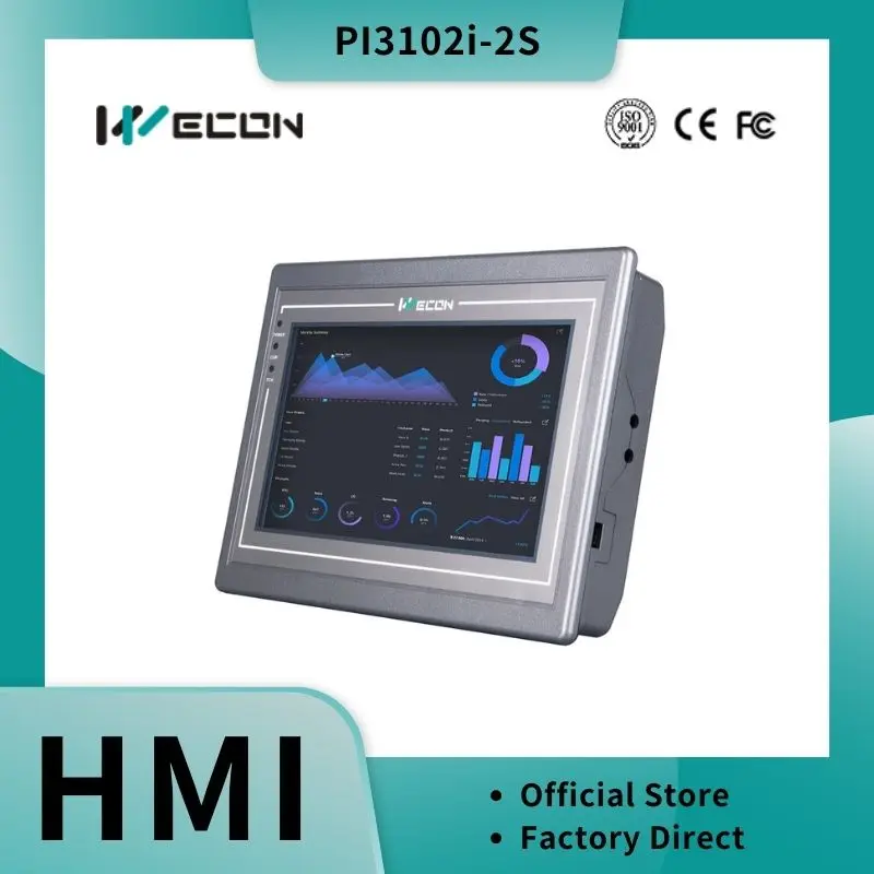 

10,2-дюймовый HMI Wecon с двумя последовательными портами PI3102i-2S