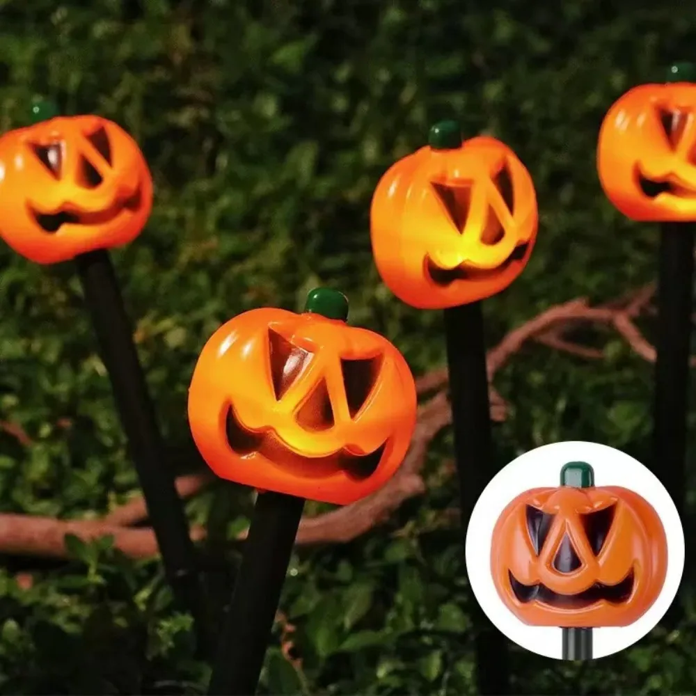 1PC Solar Halloween Pumpkin Stake Light Waterproof Green Leaf Pumpkin Garden Lamp Yard Pathway Patio Outdoor Lighting Decor