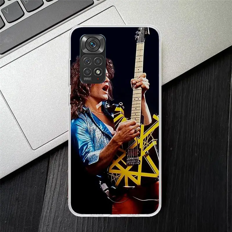 Eddie Van Halen Graphic Guitar Soft Silicone Phone Case For Xiaomi Redmi Note 14 13 12 12S 11 11S 11E Pro Plus 11T 10 10S + Cove