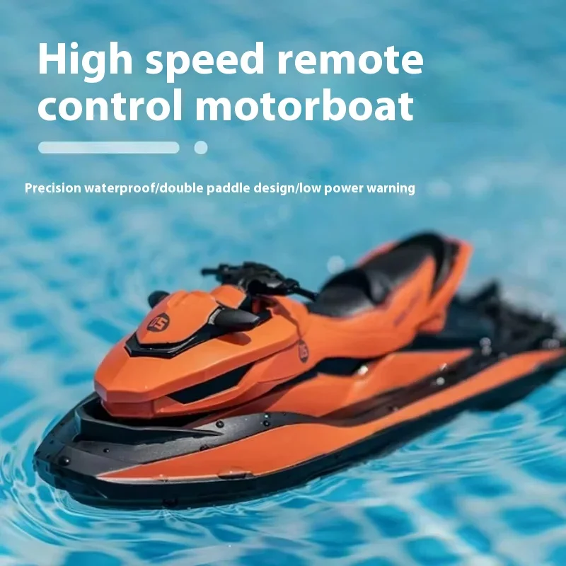 2.4ghigh-Speed Electric Motorboat Remote Control Boat Rc Jet Ski Mini For Kids Double Motor Summer Water Play Boy Ideal Gift