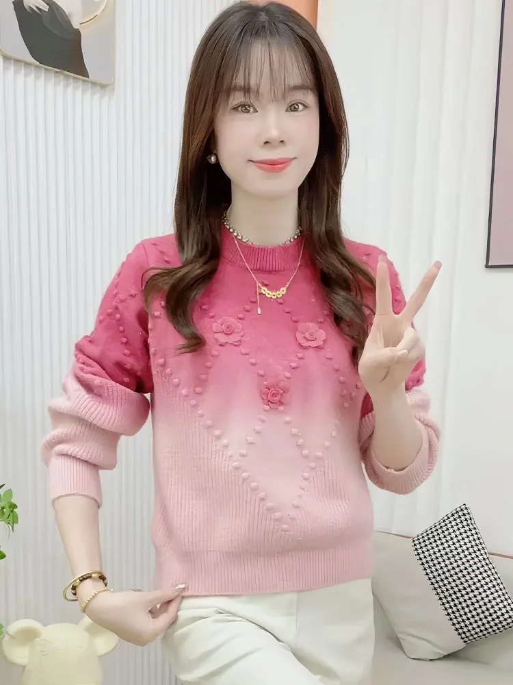 Faionable Casual Lange Sve Gestrickte Pullover frauen Lose Abnehmen Design Herbst Winter Neue Ankunft Komfortable Atmungsaktive...