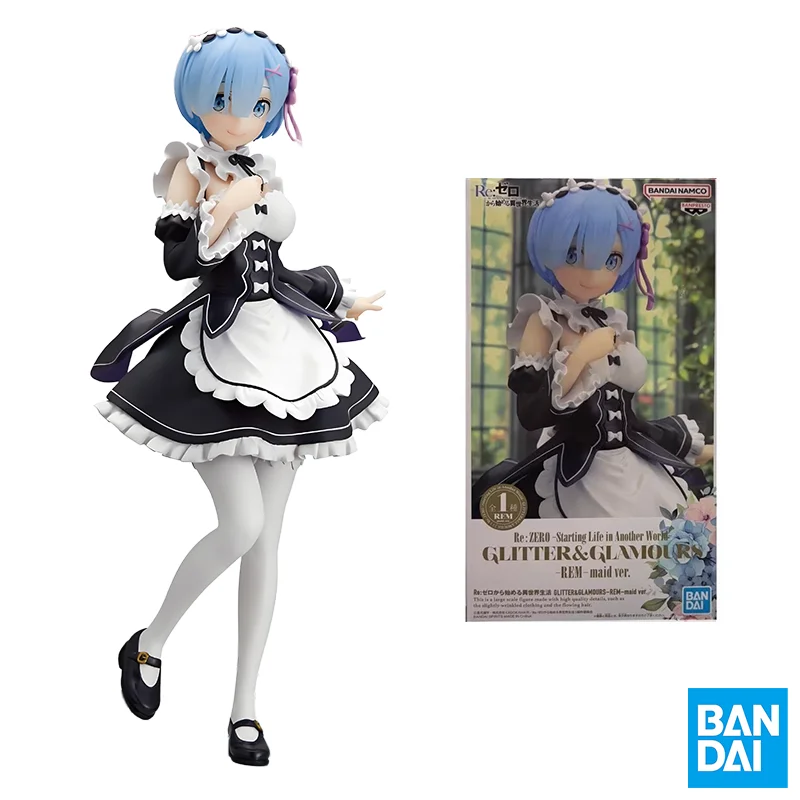 

BANDAI Original BANPRESTO Anime Re:Life in A Different World From Zero Rem GLITTER&GLAMOURS PVC Action Figure Model Toys Gifts