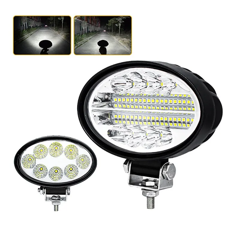 Motorcycle Fog Lights Oval Work LED Headlights 24W Flood 5 Inch Working Light for Tractor Excavator Offroad Bulldozer Spotlight