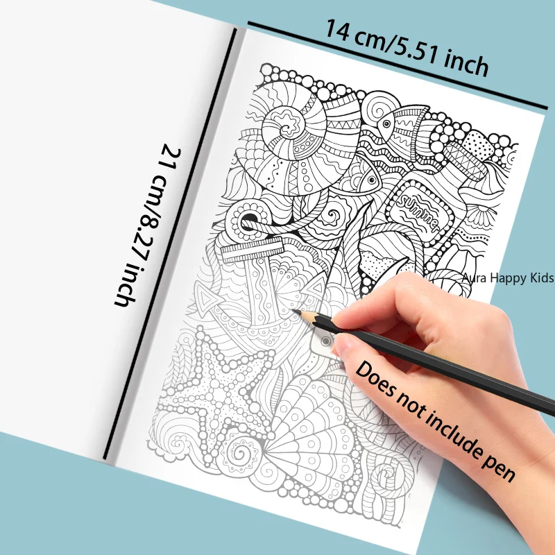 A Book of Adult Hand Drawn Stress Relief Graffiti, Coloring and Copying, Fine Line Drawing and Copying, 24 Pages, Suit As Gifts