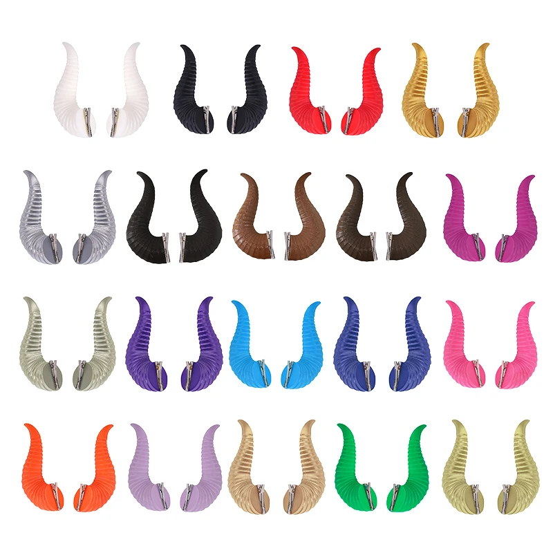 قرون الشيطان تأثيري قرون مشبك شعر دبوس الشعر الساحرة هالوين الشيطان شيطان قرون أغطية الرأس النساء القوطية تأثيري الدعائم