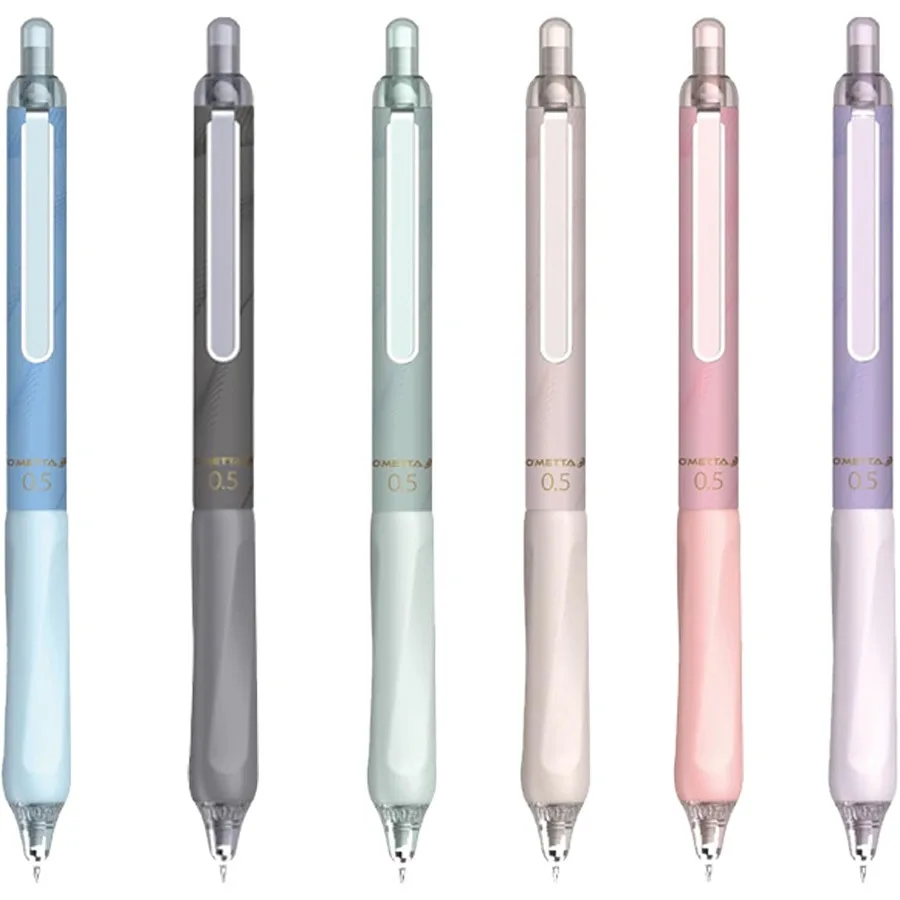 

Выдвижная пористая ручка 0,5 мм, металлический зажим, нескользящий держатель для ручек, гелевые ручки с черными чернилами, коробка из 6 ручек 6