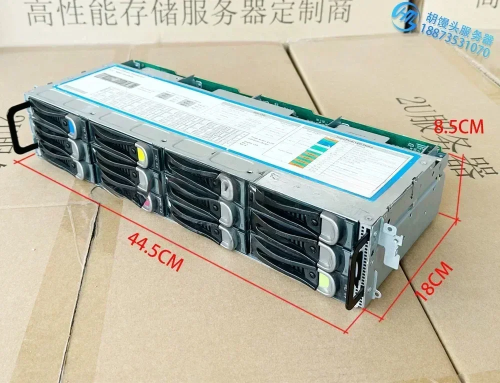 ل SAS SATA التوسع الخارجي 12 خليج 3.5 بوصة قفص القرص الصلب القابل للتبديل السريع خزانة القرص الصلب تخزين NAS الأسود