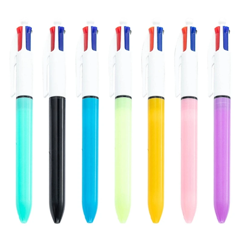 1.0mm Ballpoint Pens 4-in-1 Retractable Ballpoint Pens Gift for Students Teacher D5QC