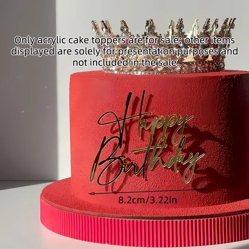 2026 Neuer Goldener Acryl-Geburtstagstorten-Topper für Kinderpartys, Dessertdekoration für Babypartys, Backzubehör für fröhliche Feiern – Detail 7