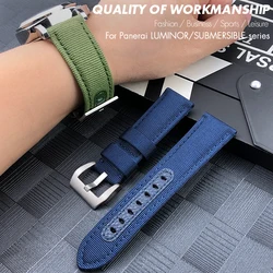 24mm Nylon Watchband for Panerai Submersible ο»ΏLuminor PAM Green Blue Gray Fabric Canvas Watch Strap Men New Bracelets Free Tools