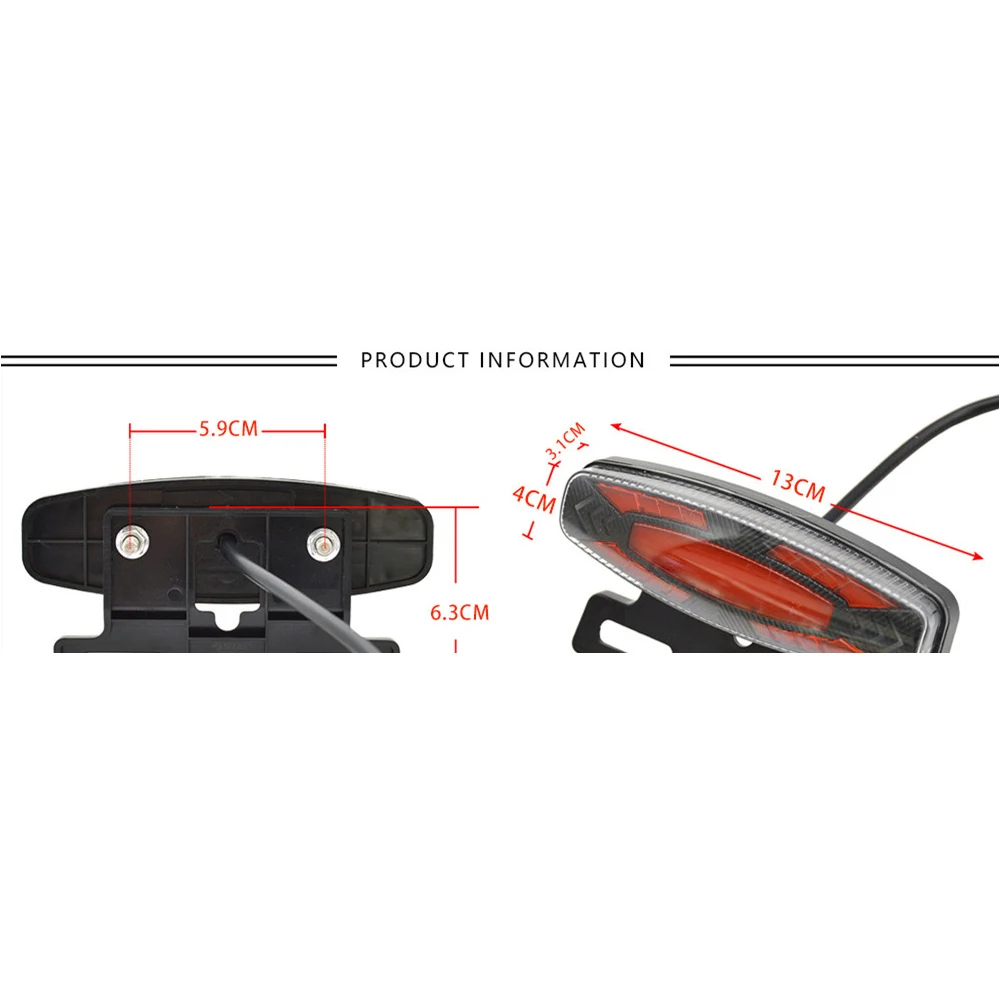 1 Set Electric Bicycle Tail Light Kit Rear Warning Lights Led Night Spotlight Cycling Modification Parts