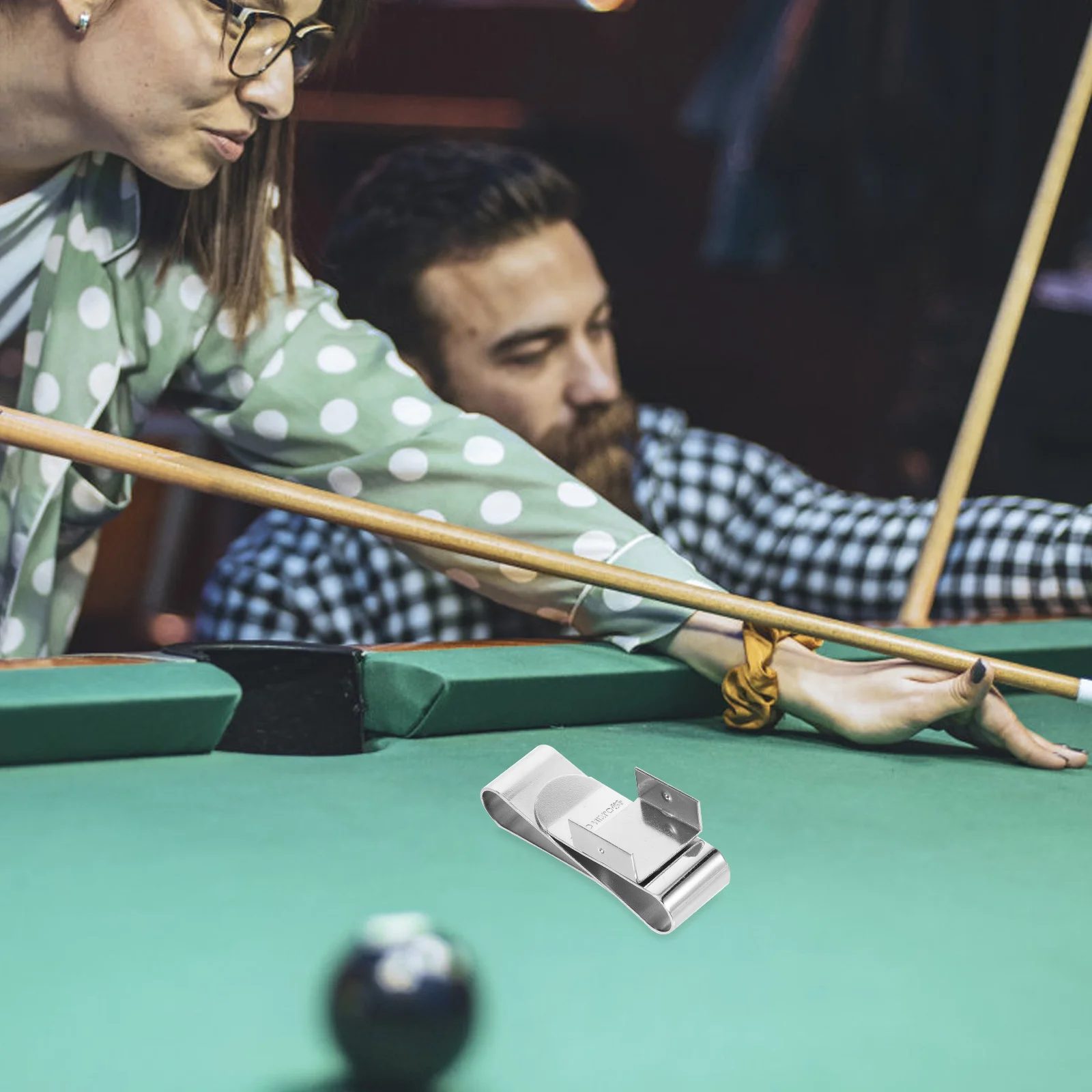 Abrazadera de soporte de tiza para piscina, Clip magnético para soportes de piscina/billiards, billar plateado