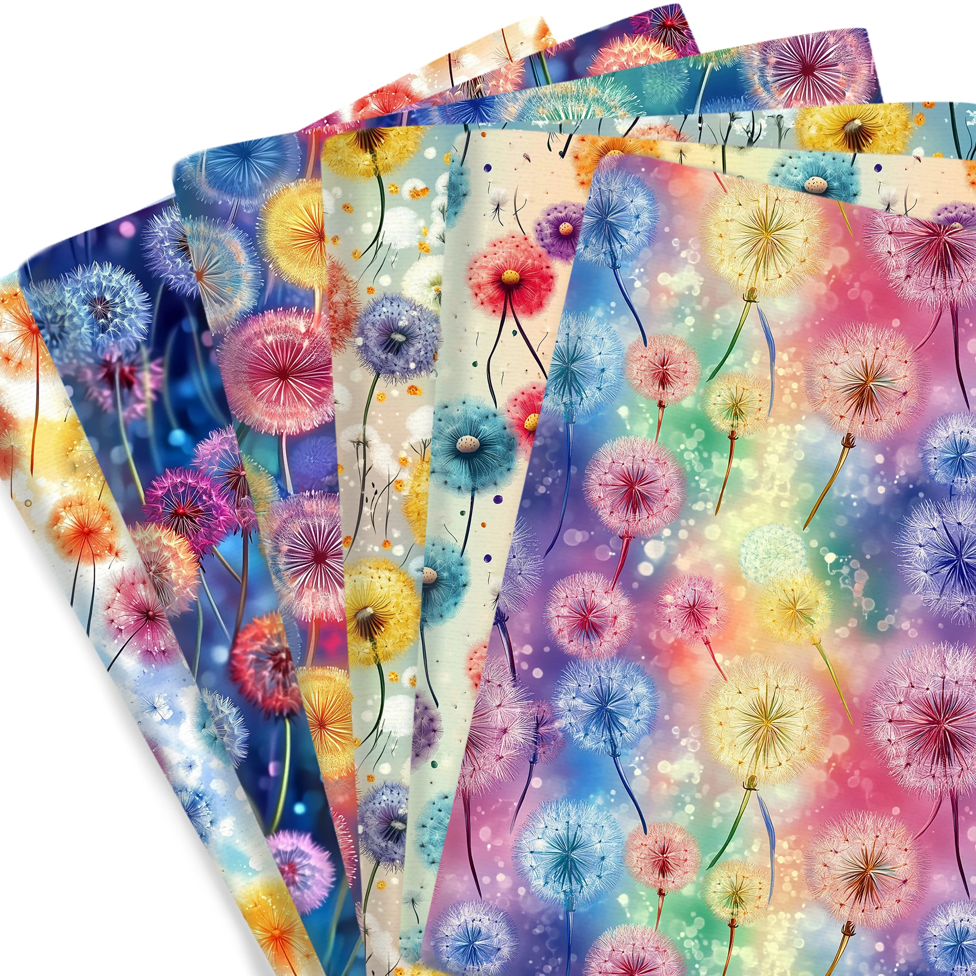 50*45cm Dandelion Series Flowers Polyester Cotton Fabric for Tissue Sewing Quilting Fabrics Needlework Material DIY Handmade